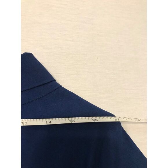 NWT Muxxn Modest Midi Dress Women 2XL High Neck Royal Blue Fitted Belt Minimal - Picture 12 of 14